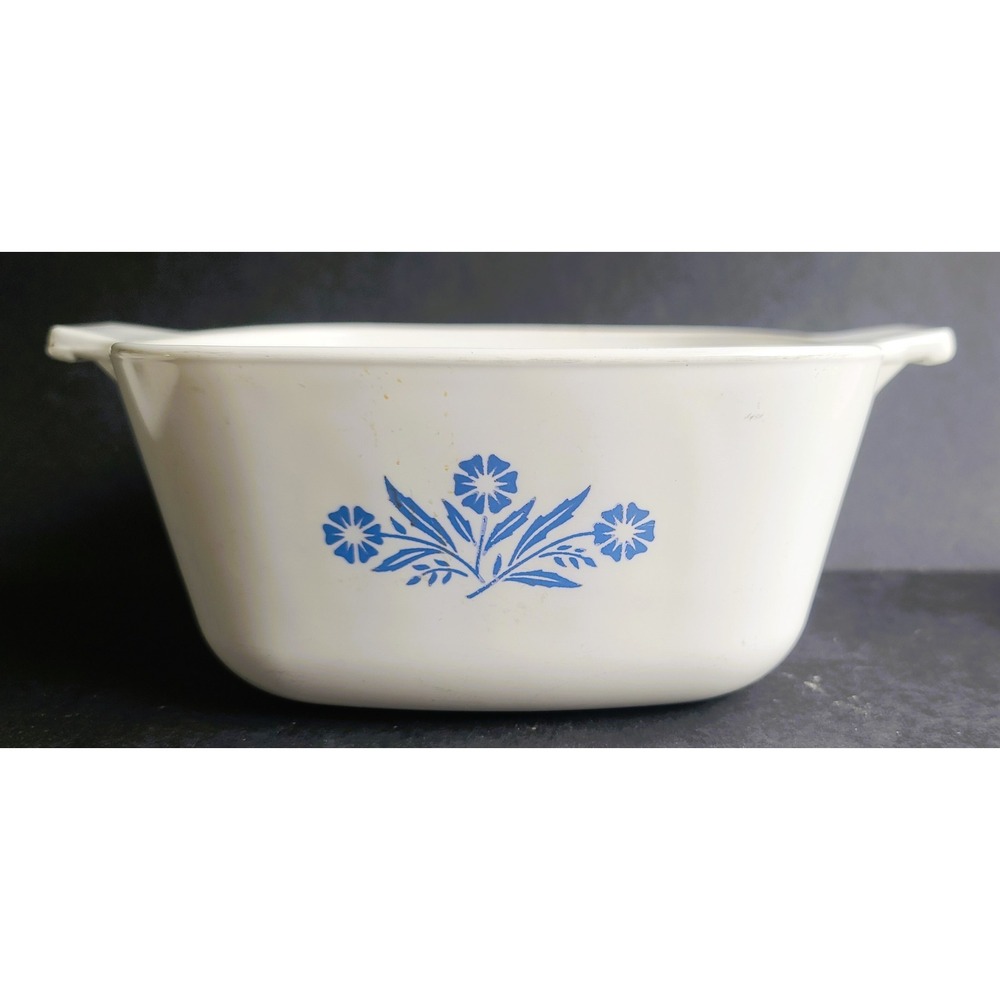 Vintage Corning Ware Blue Cornflower Casserole Dish White Square Baking Pan